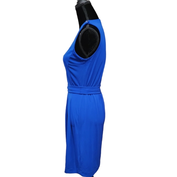 Banana Republic Royal Blue V Neck Belted Dress Size XS - Picture 3 of 7